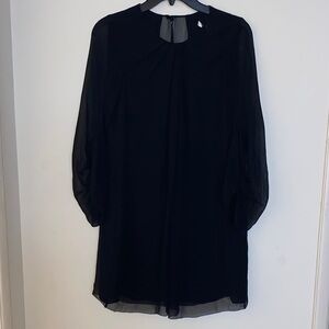 Elegant 100% Silk Black Dress